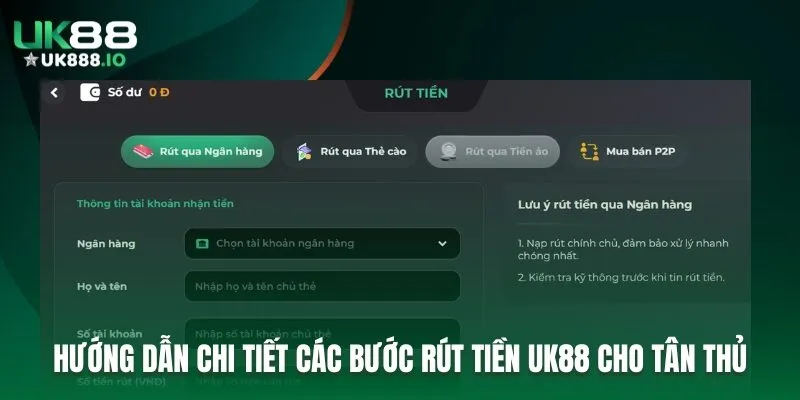 Hướng dẫn chi tiết các bước rút tiền UK88 cho tân thủ